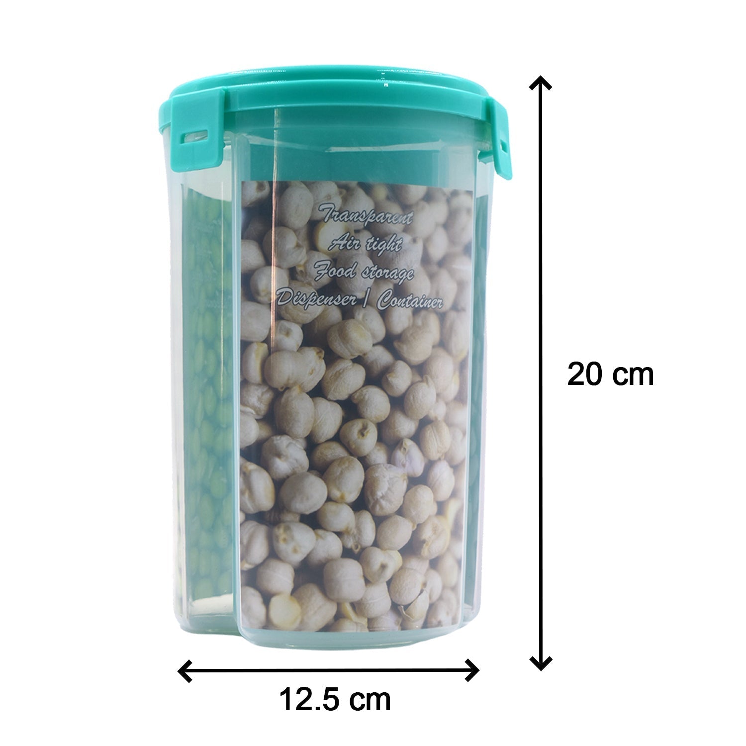 Image of a transparent storage container with three sections and a sealed lid. Image of a transparent storage container with three sections and a sealed lid.